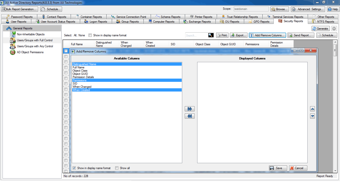 Active Directory Security Group Report